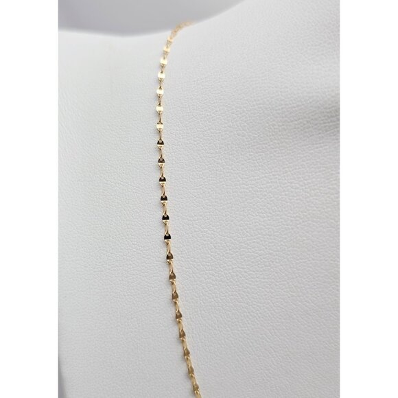 Unique 14K Yellow Gold Designer Resizable Mirror Valentino Link Chain Necklace - Picture 5 of 14